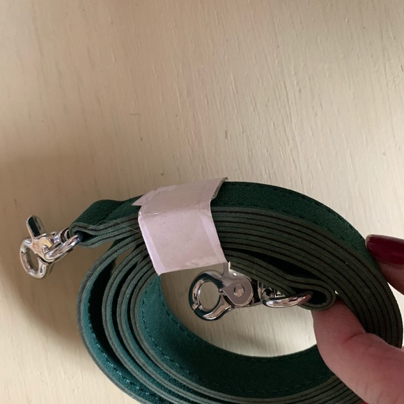 Vegan Green Suede tote w short/long handle - Picture 8 of 11